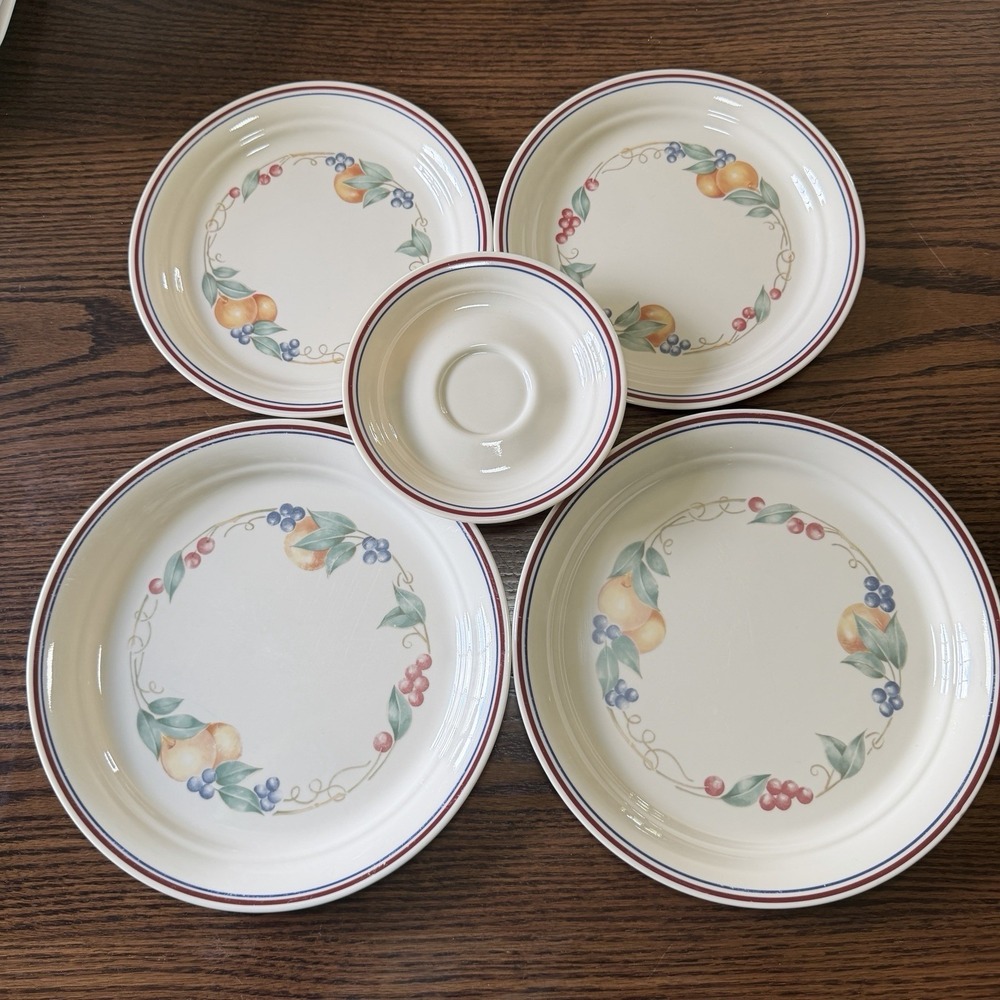 Corelle Corning ABUNDANCE Dinner Plates, Luncheon Plates And Saucer.